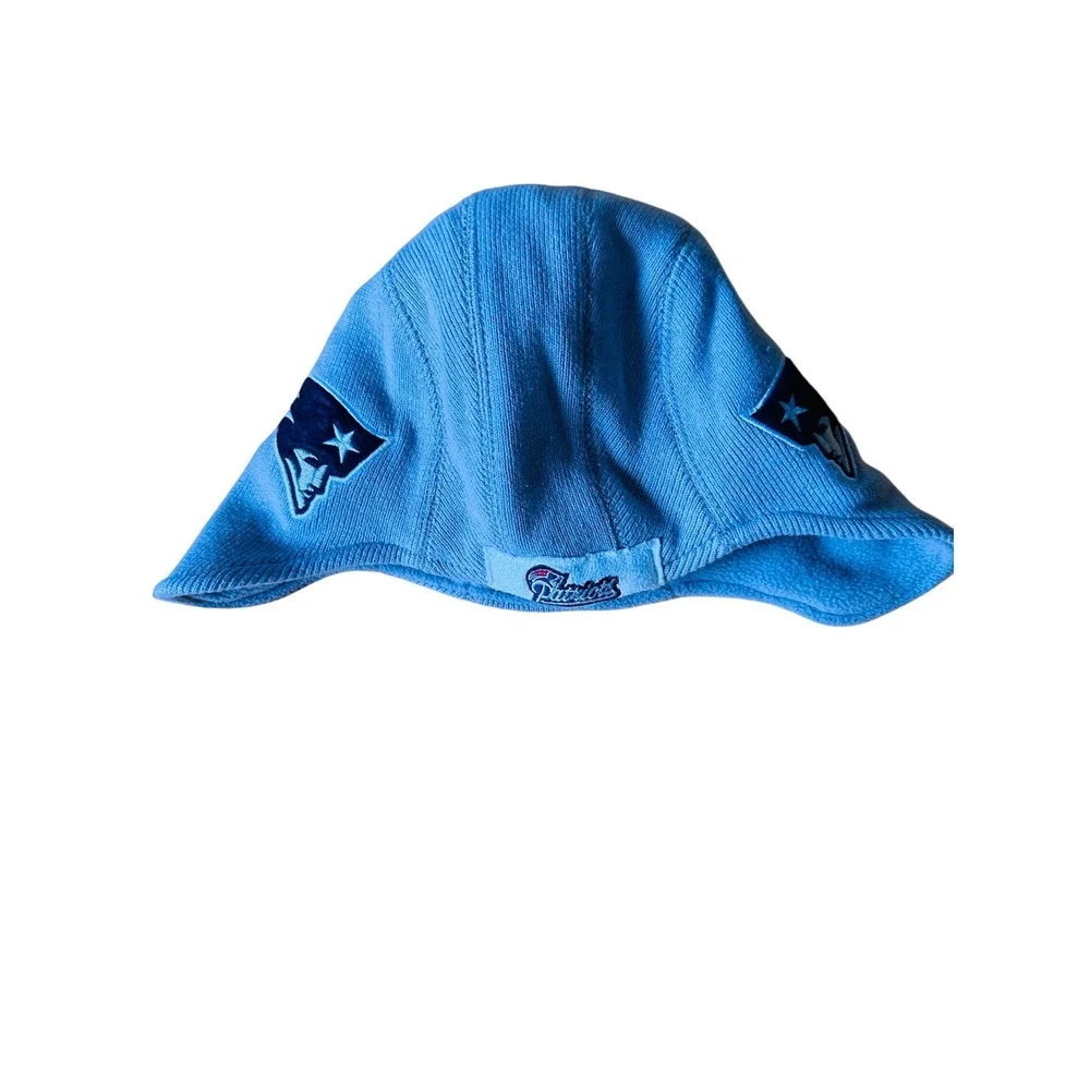 New England Patriots Kids Baby Blue Knit Ear Flap Hat‎